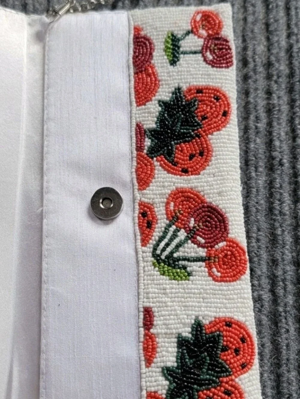 Beaded Strawberry Bag, Clutch Over The Shoulder Sol and Mer